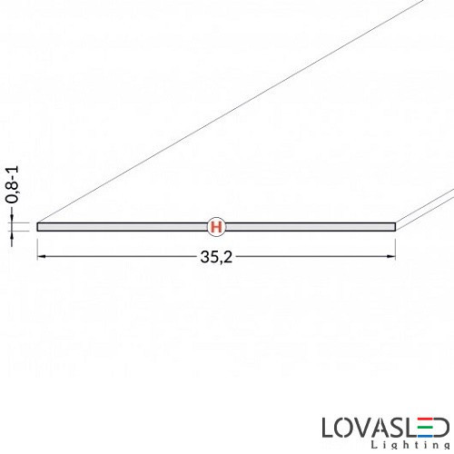"H" becsúsztatható fedél  - Víztiszta - 2 méter