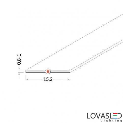 "B" becsúsztatható fedél - Víztiszta - 2 méter
