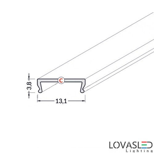 "C" bepattintható fedél - Fekete - 2 méter