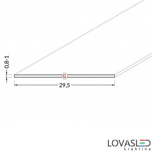 "G" becsúsztatható fedél - Opál - 2 méter