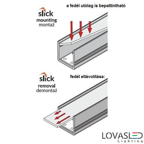 "A" becsúsztatható fedél - Opál - 2 méter