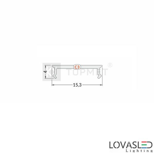 "C3" bepattintható fedél - Opál - 2 méter