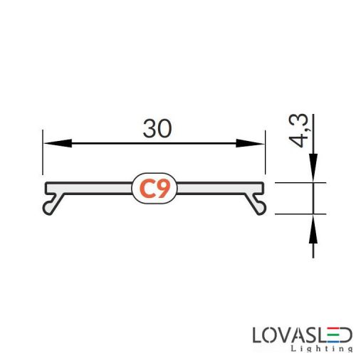 "C9" bepattintható fedél - Opál - 2 méter