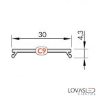 "C9" bepattintható fedél - Fekete - 2 méter